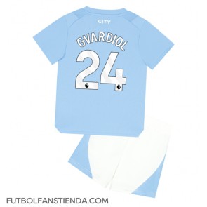 Manchester City Josko Gvardiol #24 Primera Equipación Niños 2023-24 Manga Corta (+ Pantalones cortos)